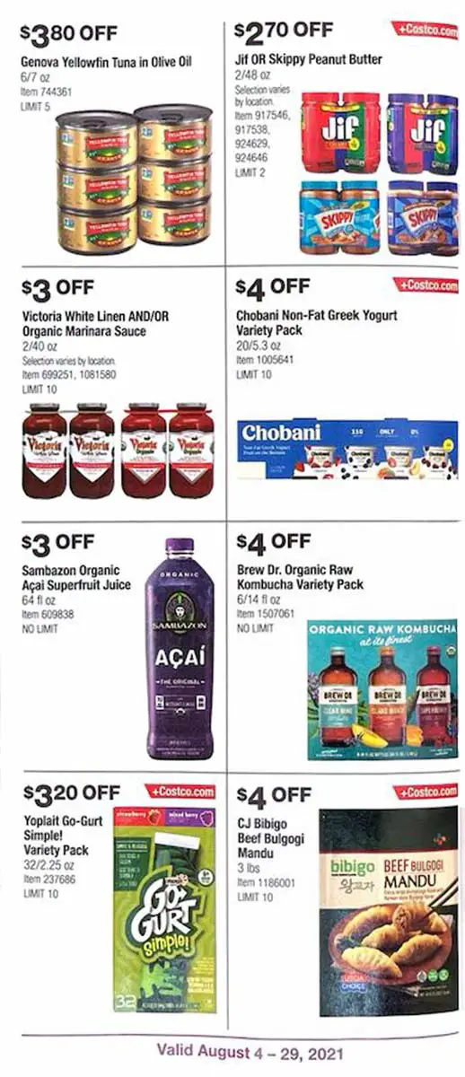 Costco August 2021 Coupon Book Costco Insider